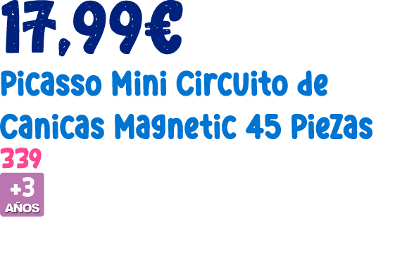 17,99€ Picasso Mini Circuito de Canicas Magnetic 45 Piezas 339 ￼ 